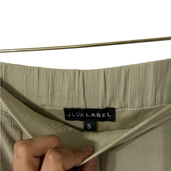 JLUXLABEL Two Piece Olive Green Sage Wrap Wide Leg Set - Picture 10 of 14